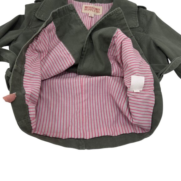 Mossimo Supply Co. Y2k Womens Green Button Up Utility Jacket SZ L Multi Pockets - Picture 9 of 13